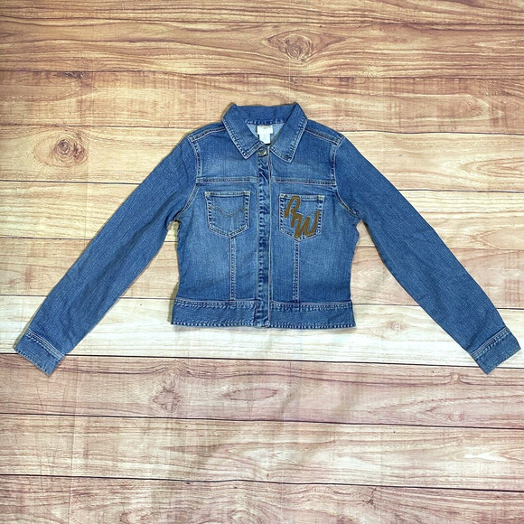 NWT ROCAWEAR Women's Denim Long Sleeve Jacket - Size Medium R98003X Logo - Picture 13 of 13